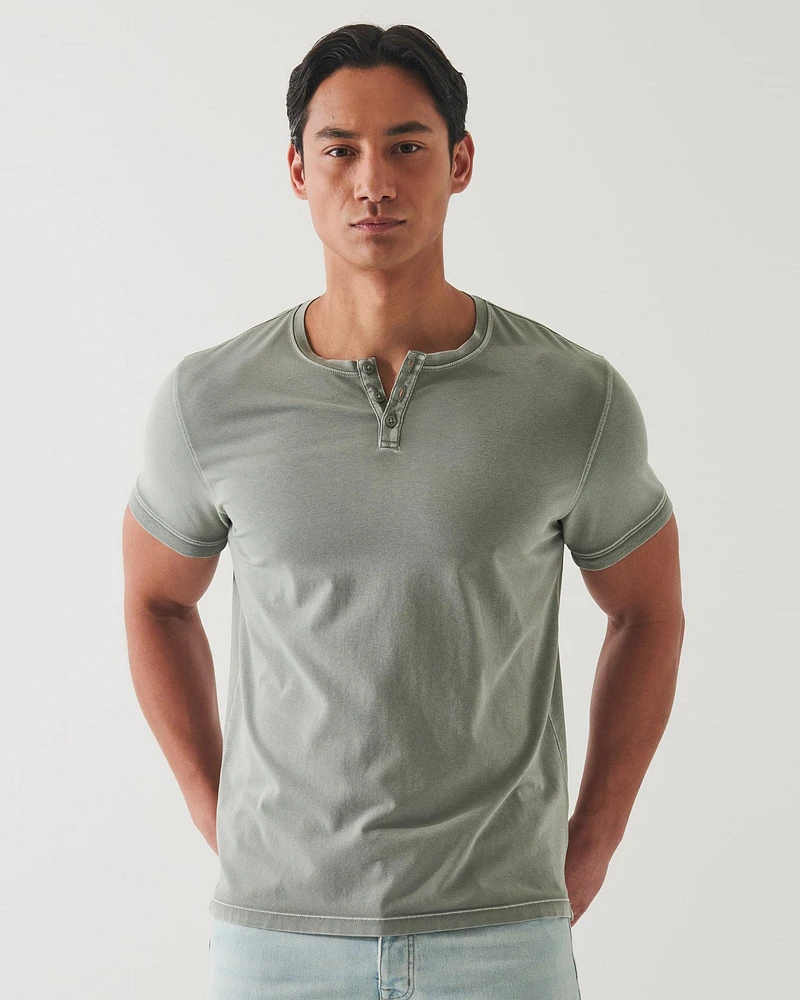 Short Sleeves Pima Old Wash Henley