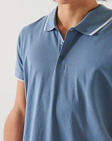 Short Sleeve Tipped Button Polo