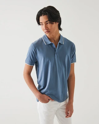 Short Sleeve Tipped Button Polo