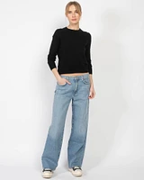 Crop Reverse Seam Sweater