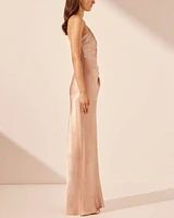 Asymmetrical Gathered Maxi Dress