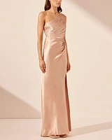 Asymmetrical Gathered Maxi Dress