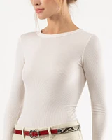 Silk Knit Long Sleeve Crewneck