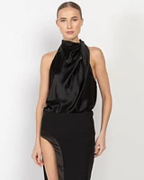 High Neck Drape Top