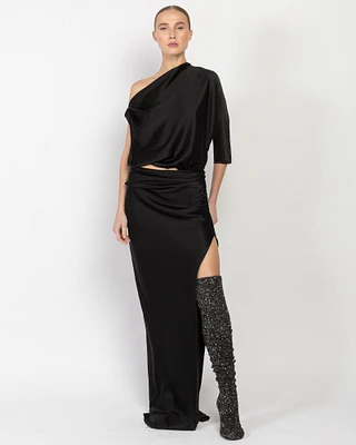 One Sleeve Drape Gown