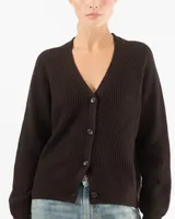 Ribbed Button Cardigan