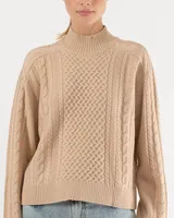 Cable Mock Neck Sweater