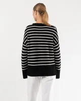 Oversized Stripe Crewneck Sweater