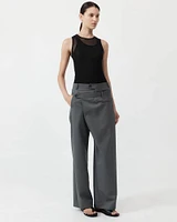 Deconstructed Waist Pants