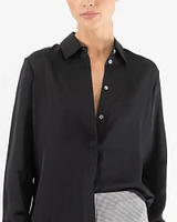 Long Sleeve Slim Silk Shirt