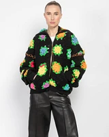 Lydia Square Flower Crochet Hoodie