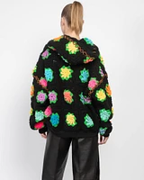 Lydia Square Flower Crochet Hoodie