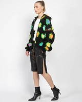 Lydia Square Flower Crochet Hoodie