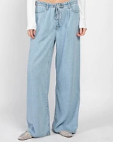 Drawstring Wide Leg Jeans