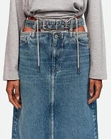 Y Belt Denim Skirt