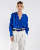 Habotai V-Neck Blouse