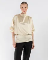 Draped Satin Top