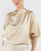 Draped Satin Top