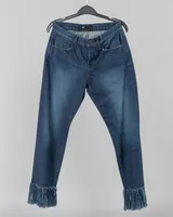 Crop Fringe Jeans