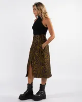 Zebra Belted Skirt