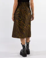 Zebra Belted Skirt
