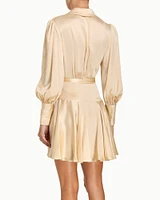 Silk Wrap Mini Dress