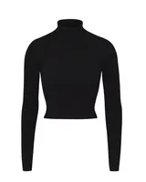 Cropped Fitted Turtleneck Top