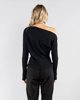 Cuff Off Shoulder Long Sleeve Top