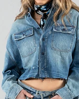 Cropped Denim Shirt