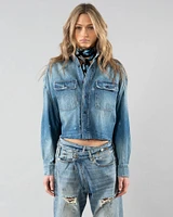 Cropped Denim Shirt