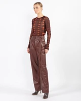 Faux Leather Belt Pants