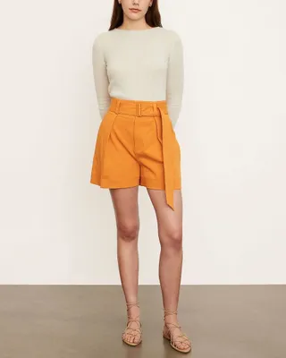 Belted Twill Shorts