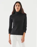 Pima Cotton Stretch Turtleneck Sweater