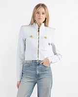 Monogram Zipper Cardigan