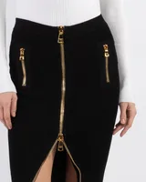 Zip Knee Length Skirt
