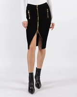 Zip Knee Length Skirt