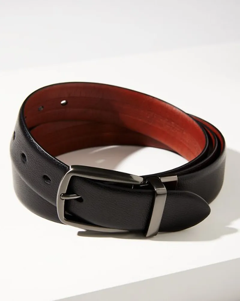 Men's Burnished Edge Reversible Belt in Brown