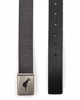 Leather Belt with Plaque Buckle