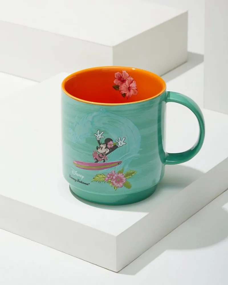 White & Gray Mickey & Minnie Mouse 5-Piece Ceramic Stackable Mug Set