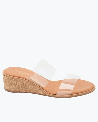 André Assous Gwenn Clear Wedge Sandals