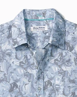 Big & Tall San Lucio Brushstroke Flora IslandZone® Stretch Short-Sleeve Shirt