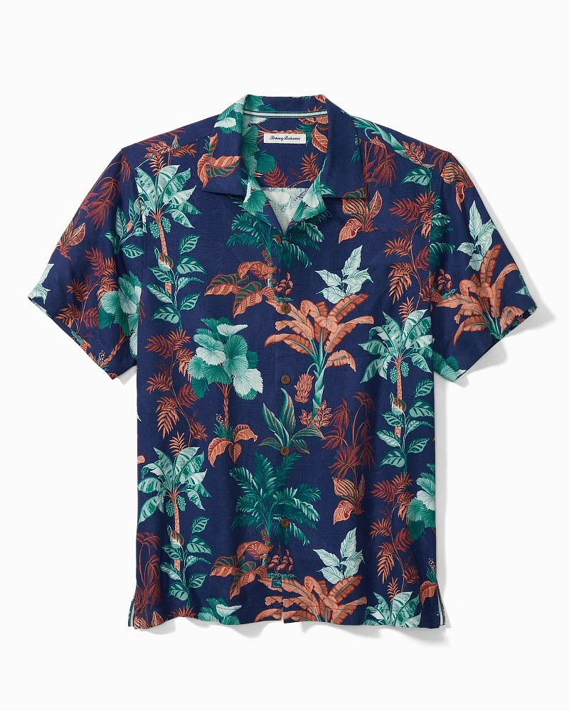 Big & Tall Kehoe Beach Palms Silk Camp Shirt