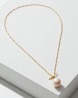 White Pearl Drop Necklace