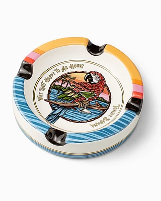 Happy Hour Parrot Medium Round Ashtray