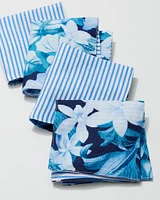 Ocean Deep Reversible Upcycled Cocktail Napkin Set