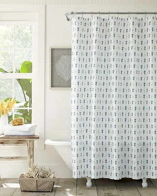 Pineapple Pinstripe Shower Curtain