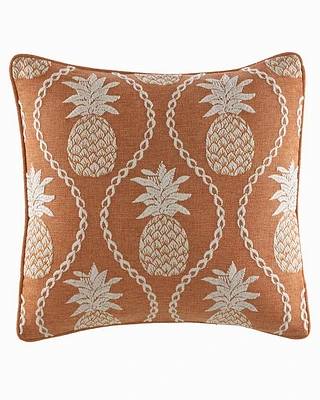 Batik Pineapple Burnt Coral Throw Pillow