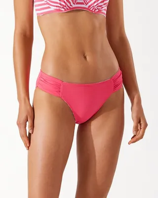 Breaker Bay Stripe Reversible Side-Shirred Hipster Bikini Bottoms