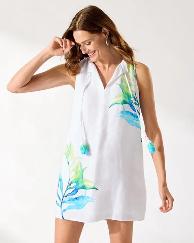 Tommy Bahama Sea Fronds Engineered Split-Neck Dress | Pacific City