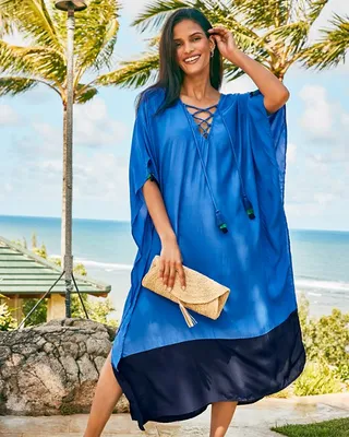 Colorblock V-Neck Caftan